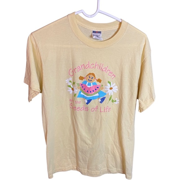 Vintage 90’s Grandparent T-Shirt: Grandchildren are the Seeds of Life: Jerzees - Picture 1 of 3